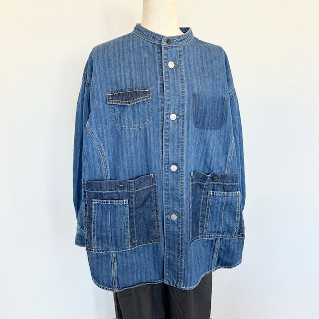 ESTROISLOSE　ネップへリンボン デニム ジャケット（インディゴ）　　　EB25405