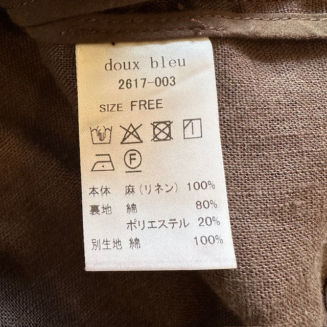 doux bleu　クラシックリネン テーラードジャケット　2617-003