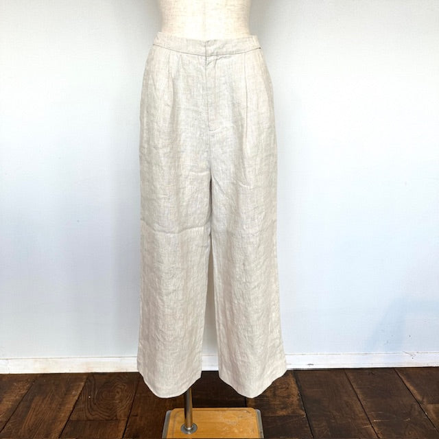 doux bleu　クラシックリネン Wタックパンツ　2615-005