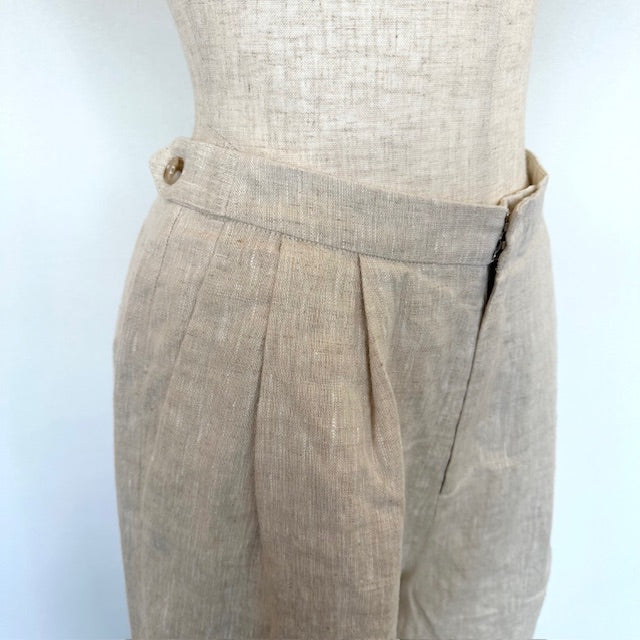 doux bleu　クラシックリネン Wタックパンツ　2615-005