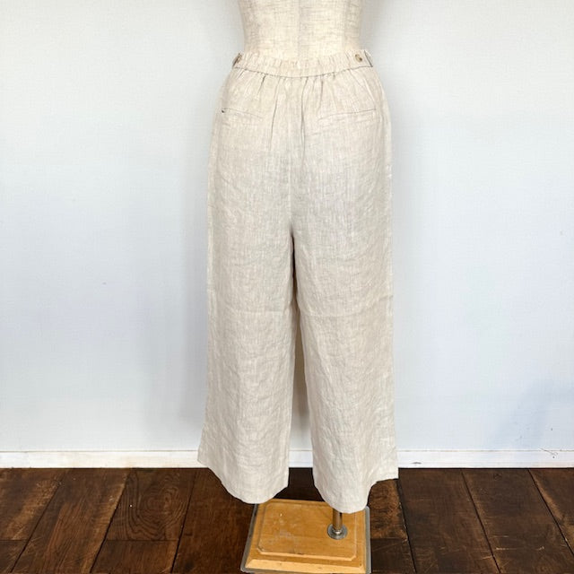 doux bleu　クラシックリネン Wタックパンツ　2615-005