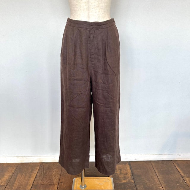 doux bleu　クラシックリネン Wタックパンツ　2615-005