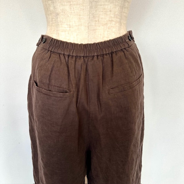 doux bleu　クラシックリネン Wタックパンツ　2615-005