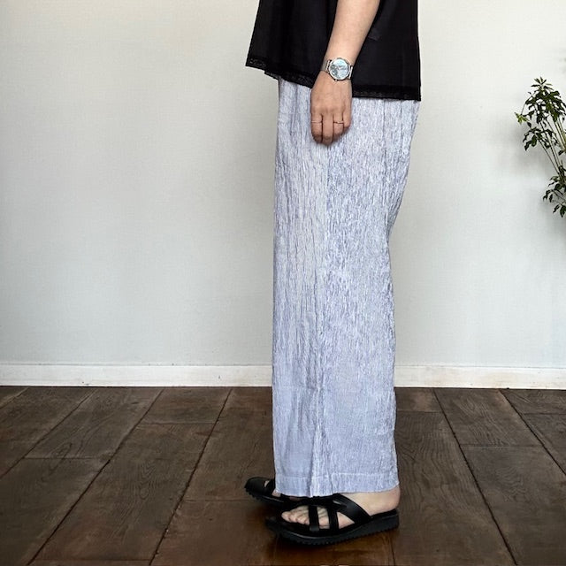 ARMEN   SINGLE GAUZE STRIPE OVERDYE GATHERED EASY PANTS WITH LINING（パンツ）INAM2505GSD
