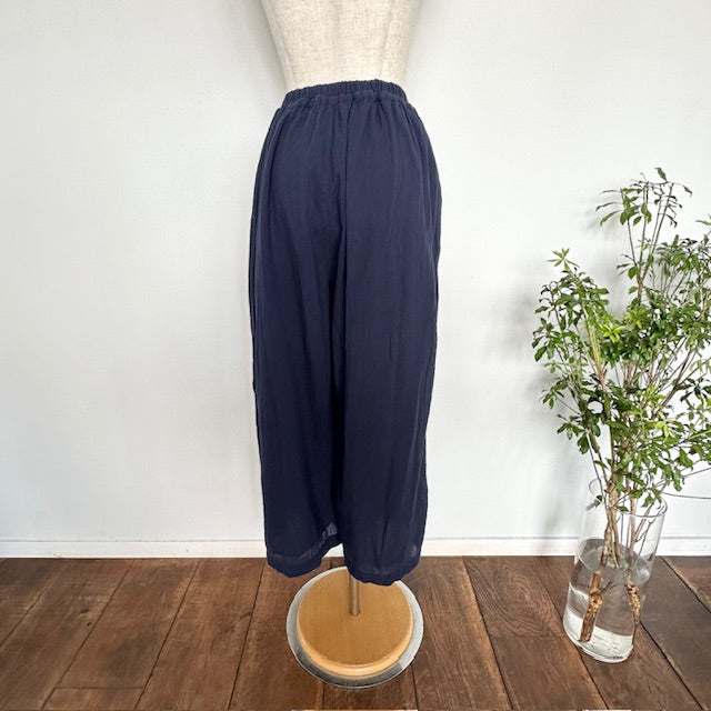 ARMEN   SINGLE GAUZE STRIPE OVERDYE GATHERED EASY PANTS WITH LINING（パンツ）INAM2505GSD