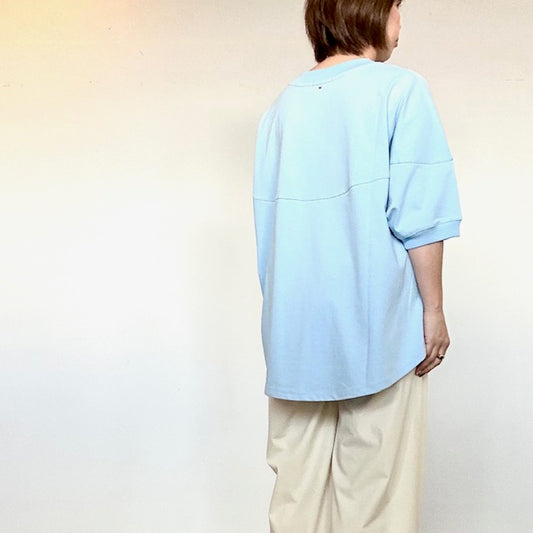 WHYTO. 　　 ROUND SWITCH TEE　　　WHT25HBL4073