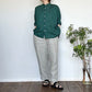 【再入荷】　DanaFaneuilダナファヌル　シャーリングチェック５分袖ブラウス　D6225213