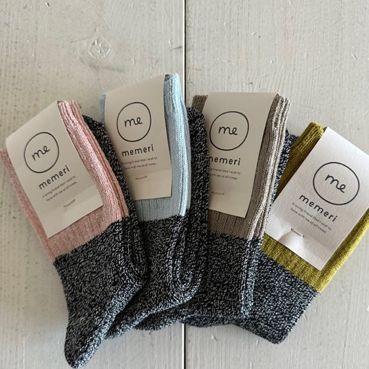 memeri シルクリブソックス  	ME0103