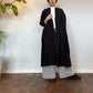 SOIL　POWER LOOM LINEN PLAIN BANDED COLLAR 3/4 SLEEVE PINTUCK DRESS　【BLACK】（ワンピース）　INSL22204