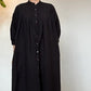 SOIL　POWER LOOM LINEN PLAIN BANDED COLLAR 3/4 SLEEVE PINTUCK DRESS　【BLACK】（ワンピース）　INSL22204