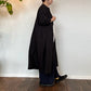 SOIL　POWER LOOM LINEN PLAIN BANDED COLLAR 3/4 SLEEVE PINTUCK DRESS　【BLACK】（ワンピース）　INSL22204