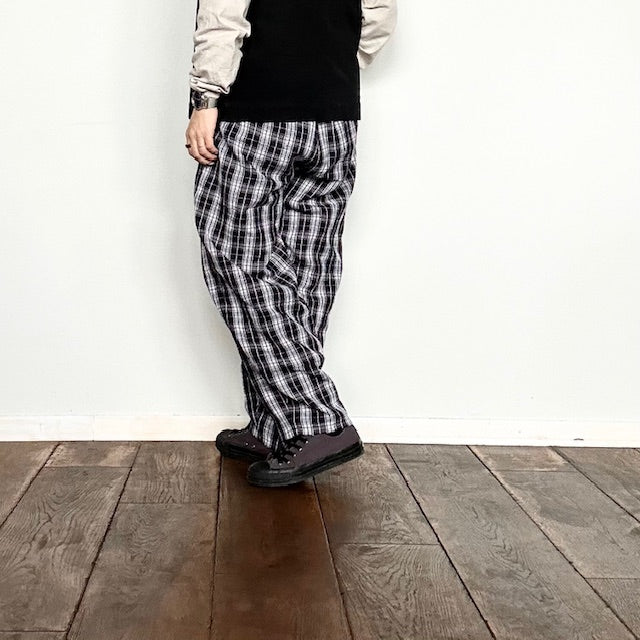 SOIL　	 WOOL / LINEN CHECK EASY PANTS　　　　　 INSL24715 　