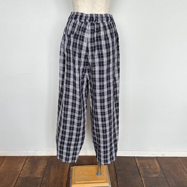 SOIL　	 WOOL / LINEN CHECK EASY PANTS　　　　　 INSL24715 　