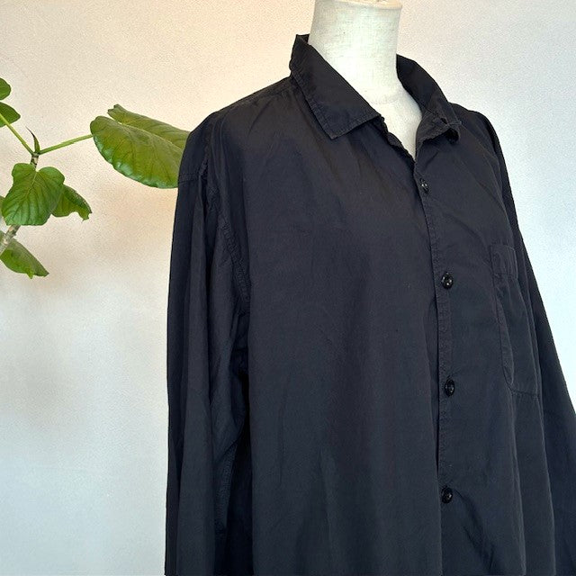 HTS（エイチティーエス）　60'S COTTON POPLIN ONE-UP COLLAR LONG SHIRT　INHT2202CP