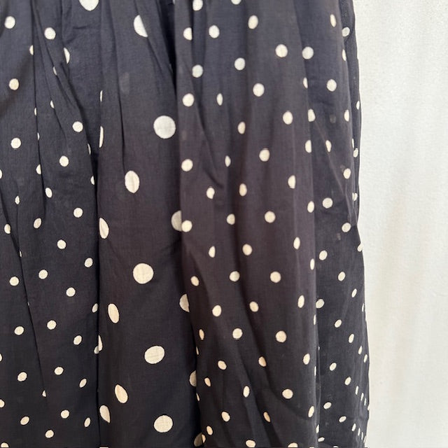 SOIL   80s COTTON VOILE DOT PRINT PATCHWORK GATHERED SKIRT　　NSL26057