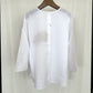 maison de soil    60s ORGANIC CAMBRIC 3/4SLEEVE  NOCOLLAR EMB SHIRT　　NMDS26223