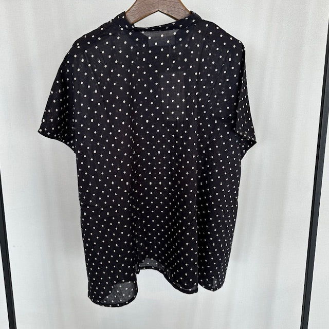SOILソイル　80s COTTON VOILE DOT PRINT BANDED COLLAR FRENCH/SL SHIRT　　NSL26051　