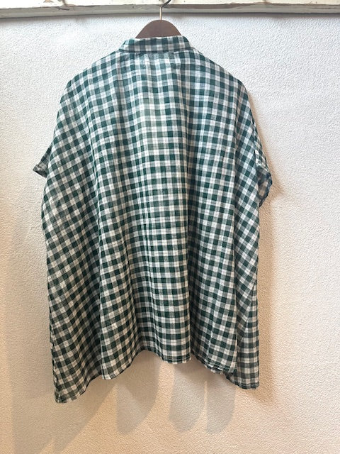 SOIL  　　FANCY GINGHAM CHECK BANDED COLLAR FRENCH/SL SHIRT　　NSL26101