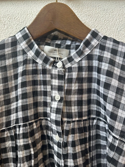 SOIL  　　FANCY GINGHAM CHECK BANDED COLLAR FRENCH/SL SHIRT　　NSL26101