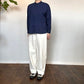 maison de soil  BANDED COLLAR EMB SHIRT（シャツ）3830 ブライトネイビー 　NMDS24131