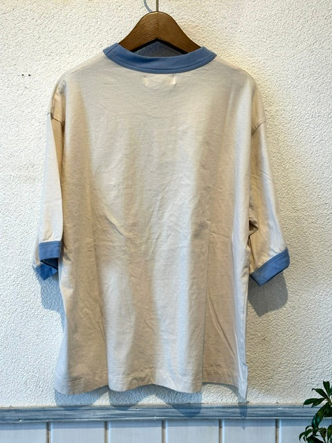 ESTROISLOSE　　リンガー天竺5分袖プリントTシャツ　　EC26210