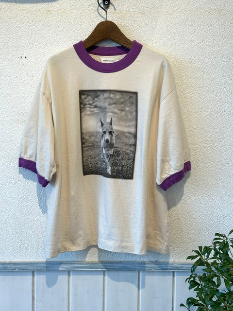 ESTROISLOSE　　リンガー天竺5分袖プリントTシャツ　　EC26210