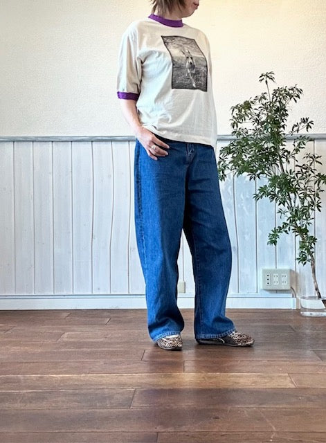 ESTROISLOSE　　リンガー天竺5分袖プリントTシャツ　　EC26210