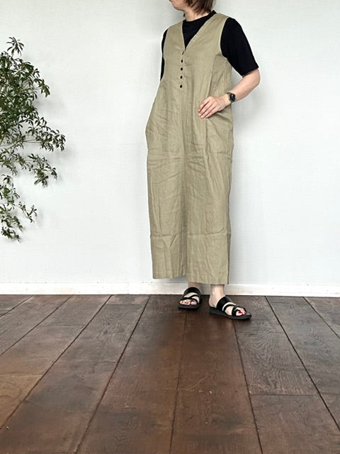 doux bleu　コットンリネン サロペット　2625-083