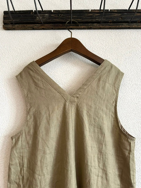 doux bleu　コットンリネン サロペット　2625-083