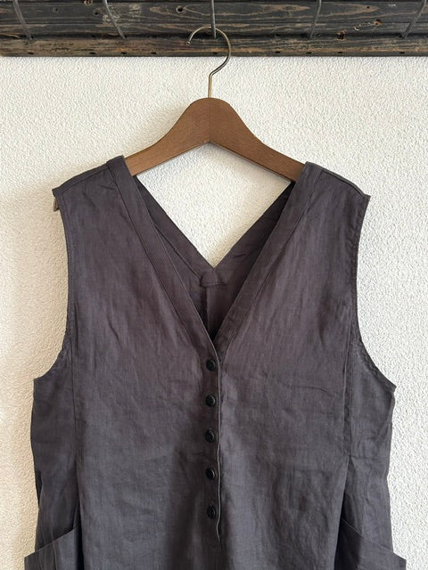 doux bleu　コットンリネン サロペット　2625-083