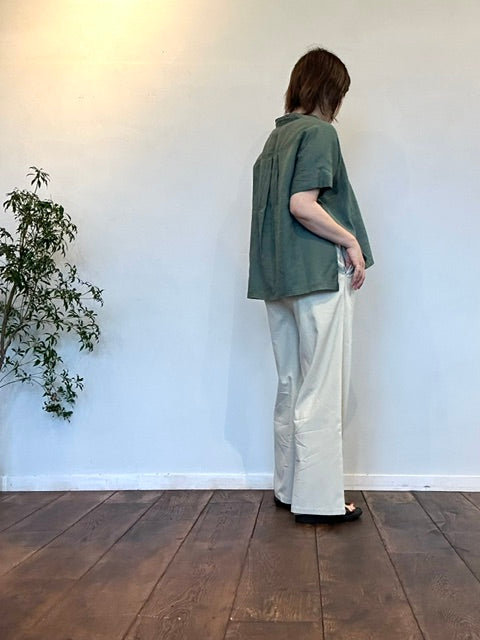 doux bleu　コットンリネン スキッパーシャツ　2623-081