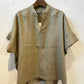 doux bleu　コットンリネン スキッパーシャツ　2623-081