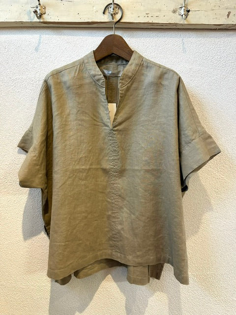 doux bleu　コットンリネン スキッパーシャツ　2623-081