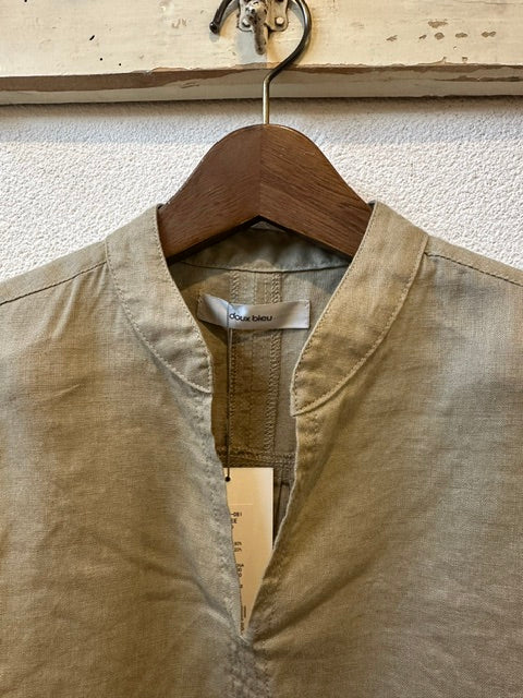 doux bleu　コットンリネン スキッパーシャツ　2623-081