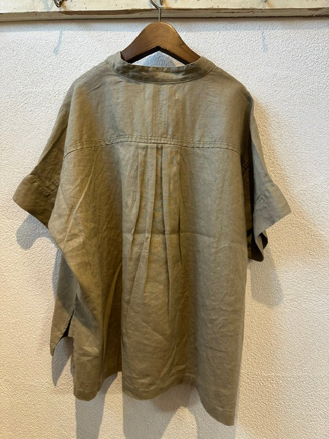 doux bleu　コットンリネン スキッパーシャツ　2623-081