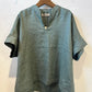 doux bleu　コットンリネン スキッパーシャツ　2623-081