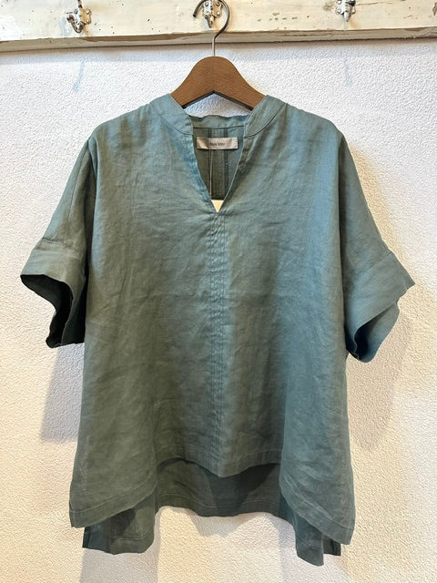 doux bleu　コットンリネン スキッパーシャツ　2623-081
