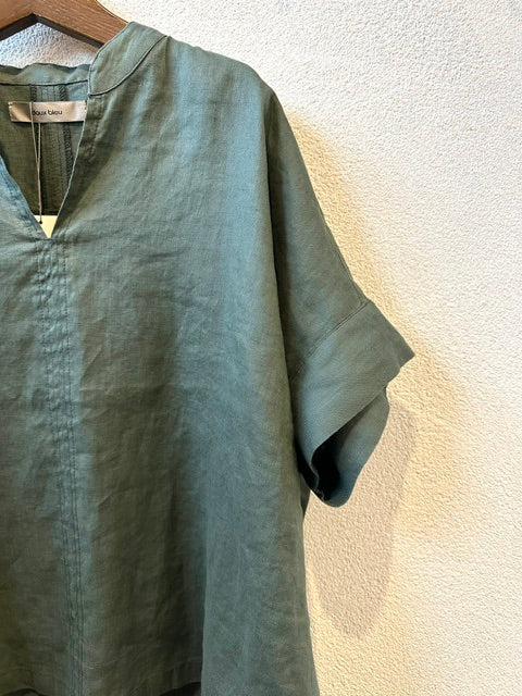 doux bleu　コットンリネン スキッパーシャツ　2623-081