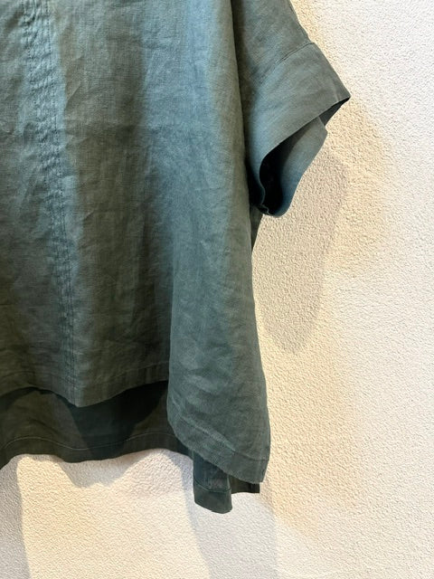 doux bleu　コットンリネン スキッパーシャツ　2623-081
