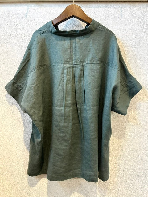 doux bleu　コットンリネン スキッパーシャツ　2623-081