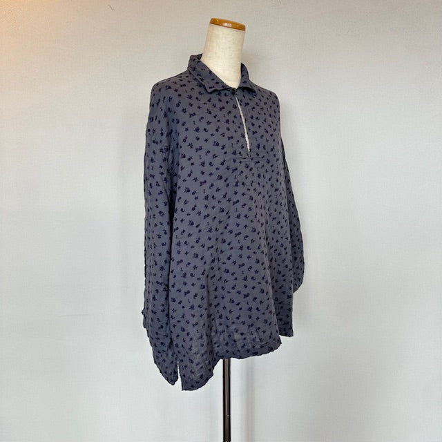 ARMEN  DOUBLE GAUZE FLOWER PRINT  SKIPPER SHIRTS      INAM2562GFD