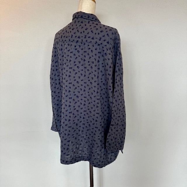 ARMEN  DOUBLE GAUZE FLOWER PRINT  SKIPPER SHIRTS      INAM2562GFD