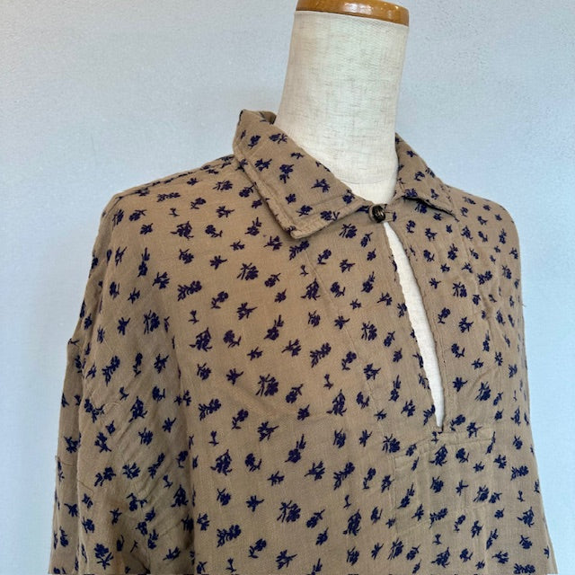 ARMEN  DOUBLE GAUZE FLOWER PRINT  SKIPPER SHIRTS      INAM2562GFD