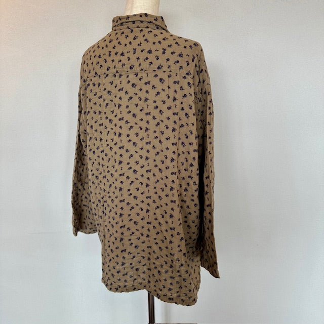 ARMEN  DOUBLE GAUZE FLOWER PRINT  SKIPPER SHIRTS      INAM2562GFD