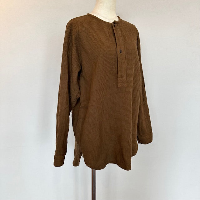 HTS   WAFFLE PLAIN OVERDYE HENRY NECK SHIRTS    INHT2574WPD