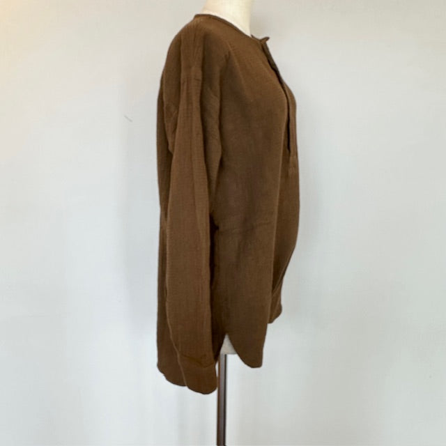 HTS   WAFFLE PLAIN OVERDYE HENRY NECK SHIRTS    INHT2574WPD