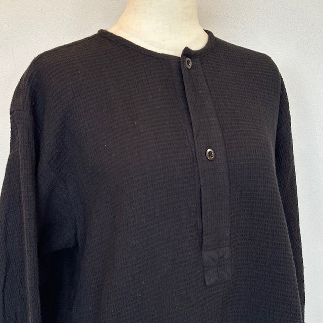 HTS   WAFFLE PLAIN OVERDYE HENRY NECK SHIRTS    INHT2574WPD
