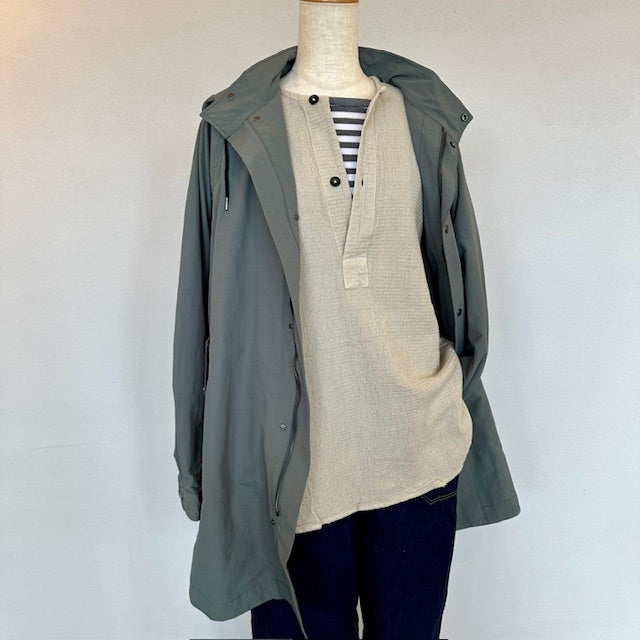 HTS   WAFFLE PLAIN OVERDYE HENRY NECK SHIRTS    INHT2574WPD