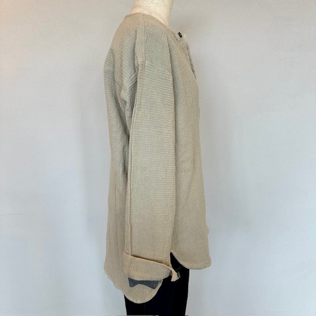 HTS   WAFFLE PLAIN OVERDYE HENRY NECK SHIRTS    INHT2574WPD