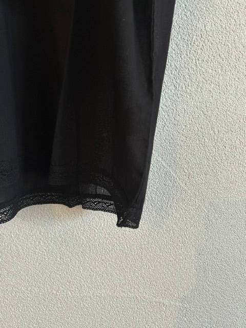 SOIL　コットンボイルVネックレース付きプルオーバーシャツ　NSL24032